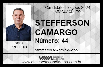 Candidato STEFFERSON CAMARGO 2024 - ARAGUAÇU - Eleições