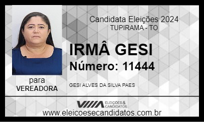 Candidato IRMÂ GESI 2024 - TUPIRAMA - Eleições