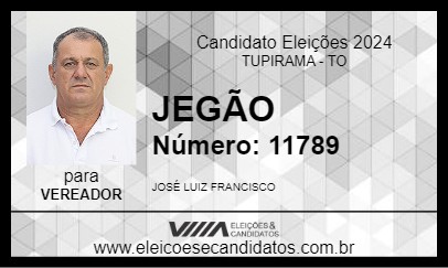 Candidato JEGÃO 2024 - TUPIRAMA - Eleições