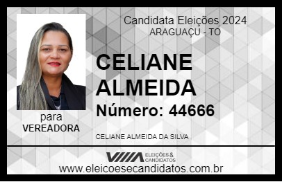 Candidato CELIANE ALMEIDA 2024 - ARAGUAÇU - Eleições