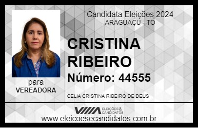 Candidato CRISTINA RIBEIRO 2024 - ARAGUAÇU - Eleições