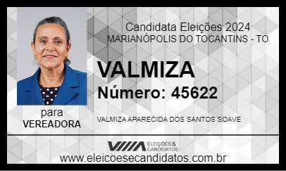 Candidato VALMIZA 2024 - MARIANÓPOLIS DO TOCANTINS - Eleições