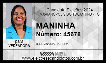 Candidato MANINHA 2024 - MARIANÓPOLIS DO TOCANTINS - Eleições