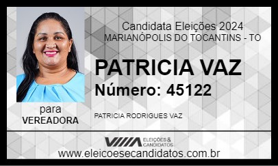 Candidato PATRICIA VAZ 2024 - MARIANÓPOLIS DO TOCANTINS - Eleições