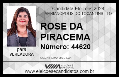 Candidato ROSE DA PIRACEMA 2024 - MARIANÓPOLIS DO TOCANTINS - Eleições