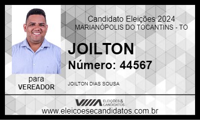 Candidato JOILTON 2024 - MARIANÓPOLIS DO TOCANTINS - Eleições