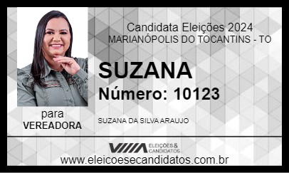 Candidato SUZANA 2024 - MARIANÓPOLIS DO TOCANTINS - Eleições