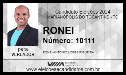 Candidato RONEI 2024 - MARIANÓPOLIS DO TOCANTINS - Eleições