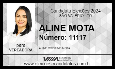 Candidato ALINE MOTA 2024 - SÃO VALÉRIO - Eleições