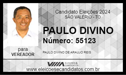 Candidato PAULO DIVINO 2024 - SÃO VALÉRIO - Eleições