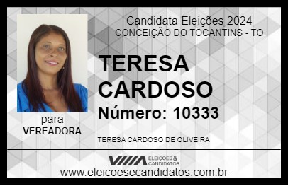 Candidato TERESA CARDOSO 2024 - CONCEIÇÃO DO TOCANTINS - Eleições