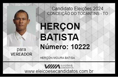 Candidato HERÇON BATISTA 2024 - CONCEIÇÃO DO TOCANTINS - Eleições