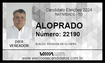 Candidato ALOPRADO 2024 - NATIVIDADE - Eleições