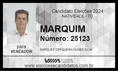 Candidato MARQUIM 2024 - NATIVIDADE - Eleições