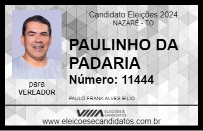 Candidato PAULINHO DA PADARIA 2024 - NAZARÉ - Eleições