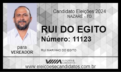 Candidato RUI DO EGITO 2024 - NAZARÉ - Eleições