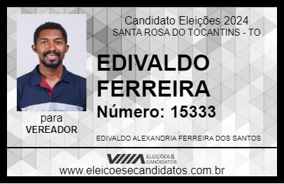 Candidato EDIVALDO FERREIRA 2024 - SANTA ROSA DO TOCANTINS - Eleições