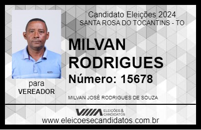 Candidato MILVAN RODRIGUES 2024 - SANTA ROSA DO TOCANTINS - Eleições