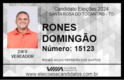 Candidato RONES DOMINGÃO 2024 - SANTA ROSA DO TOCANTINS - Eleições