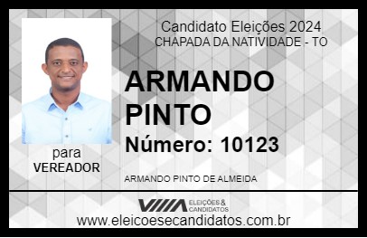 Candidato ARMANDO PINTO 2024 - CHAPADA DA NATIVIDADE - Eleições