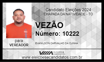 Candidato VEZÃO 2024 - CHAPADA DA NATIVIDADE - Eleições