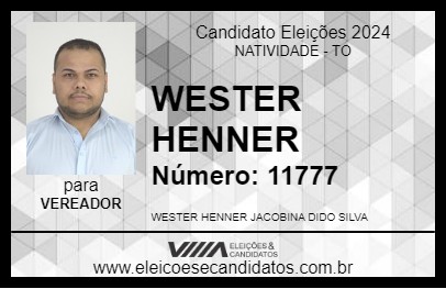 Candidato WESTER HENNER 2024 - NATIVIDADE - Eleições