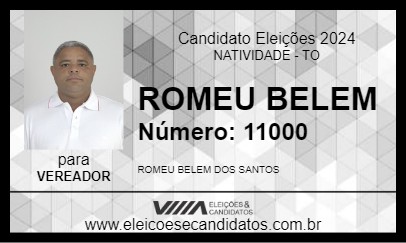 Candidato ROMEU BELEM 2024 - NATIVIDADE - Eleições