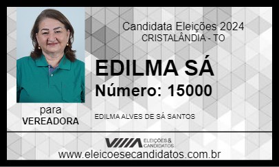 Candidato EDILMA SÁ 2024 - CRISTALÂNDIA - Eleições