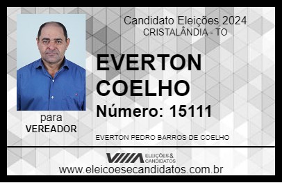 Candidato EVERTON COELHO 2024 - CRISTALÂNDIA - Eleições