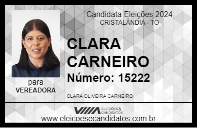 Candidato CLARA CARNEIRO 2024 - CRISTALÂNDIA - Eleições