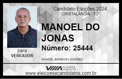 Candidato MANOEL DO JONAS 2024 - CRISTALÂNDIA - Eleições