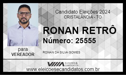 Candidato RONAN RETRÔ 2024 - CRISTALÂNDIA - Eleições