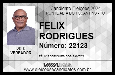 Candidato FELIX RODRIGUES 2024 - PONTE ALTA DO TOCANTINS - Eleições