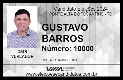 Candidato GUSTAVO BARROS 2024 - PONTE ALTA DO TOCANTINS - Eleições