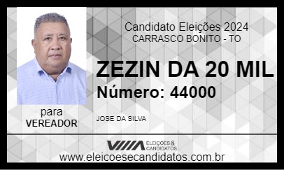 Candidato ZEZIN DA 20 MIL 2024 - CARRASCO BONITO - Eleições