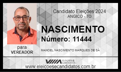 Candidato NASCIMENTO 2024 - ANGICO - Eleições