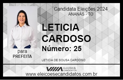 Candidato LETICIA CARDOSO 2024 - ANANÁS - Eleições