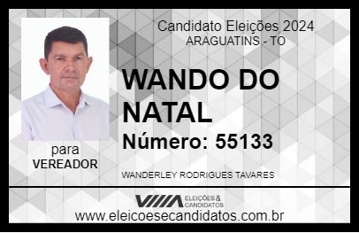 Candidato WANDO DO NATAL 2024 - ARAGUATINS - Eleições