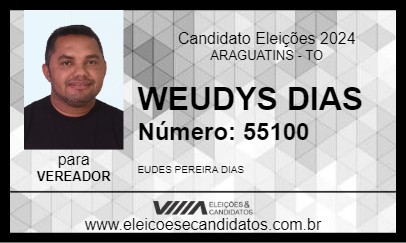 Candidato WEUDYS DIAS 2024 - ARAGUATINS - Eleições