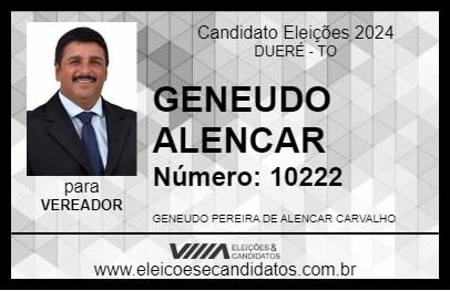 Candidato GENEUDO ALENCAR 2024 - DUERÉ - Eleições