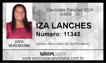 Candidato IZA LANCHES 2024 - DUERÉ - Eleições