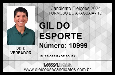 Candidato GIL DO ESPORTE  2024 - FORMOSO DO ARAGUAIA - Eleições