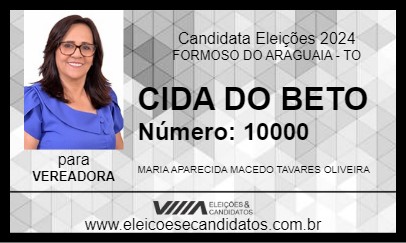 Candidato CIDA DO BETO  2024 - FORMOSO DO ARAGUAIA - Eleições