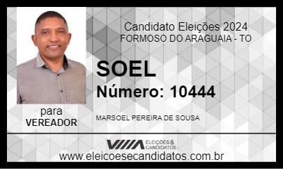 Candidato SOEL 2024 - FORMOSO DO ARAGUAIA - Eleições