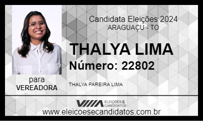 Candidato THALYA LIMA 2024 - ARAGUAÇU - Eleições