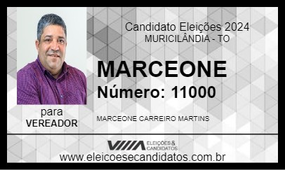 Candidato MARCEONE 2024 - MURICILÂNDIA - Eleições