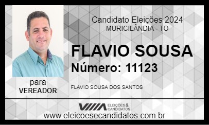 Candidato FLAVIO SOUSA 2024 - MURICILÂNDIA - Eleições