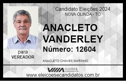 Candidato ANACLETO VANDERLEY  2024 - NOVA OLINDA - Eleições