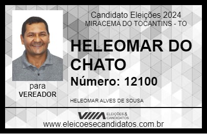 Candidato HELEOMAR DO CHATO 2024 - MIRACEMA DO TOCANTINS - Eleições