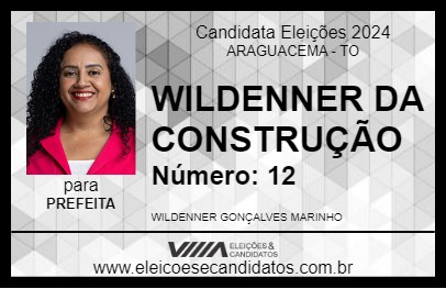 Candidato WILDENNER DA CONSTRUAGRO 2024 - ARAGUACEMA - Eleições